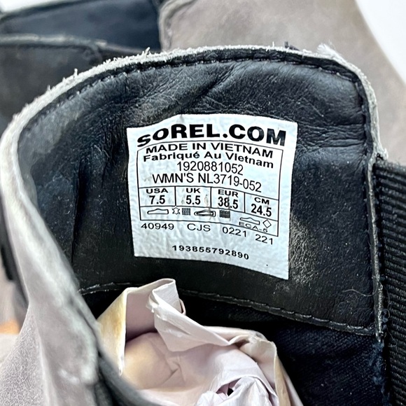 *Sorel | Emelie Leather Chelsea Boots in Taupe Size 7.5 - Picture 4 of 16